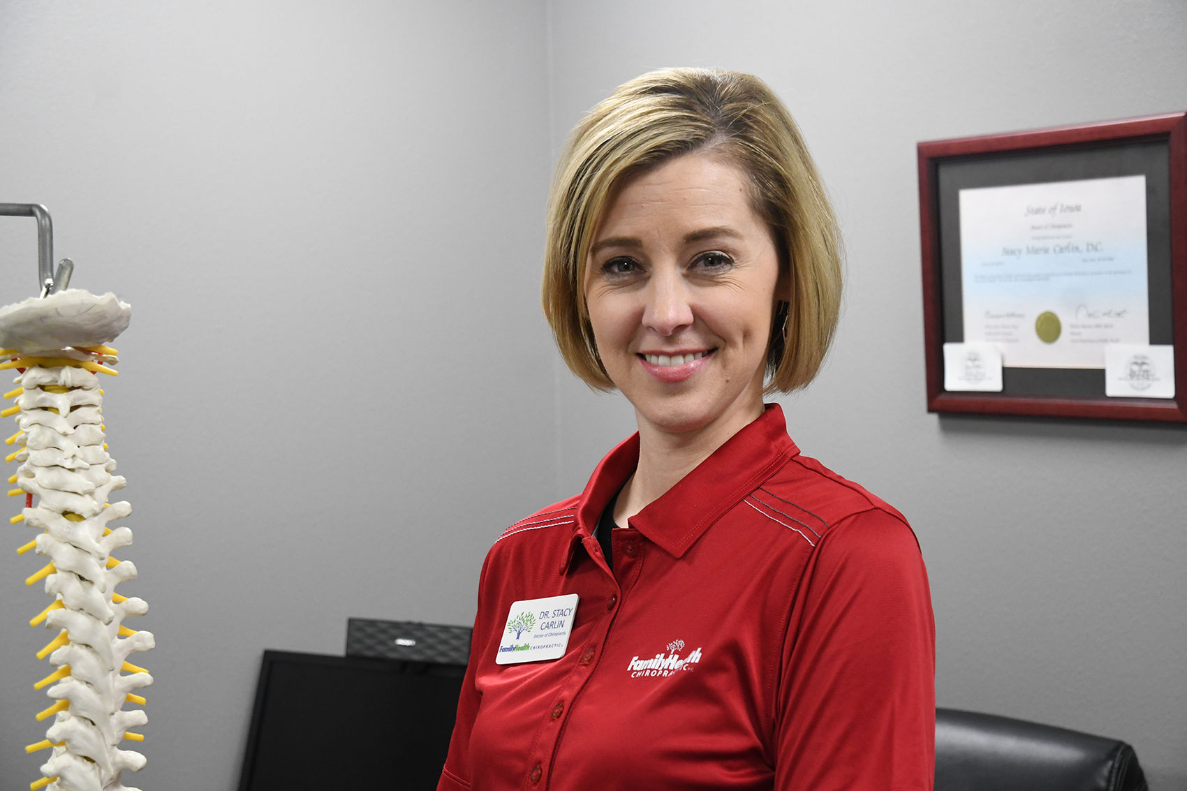 Dr. Stacy Carlin chiropractor in Sanborn